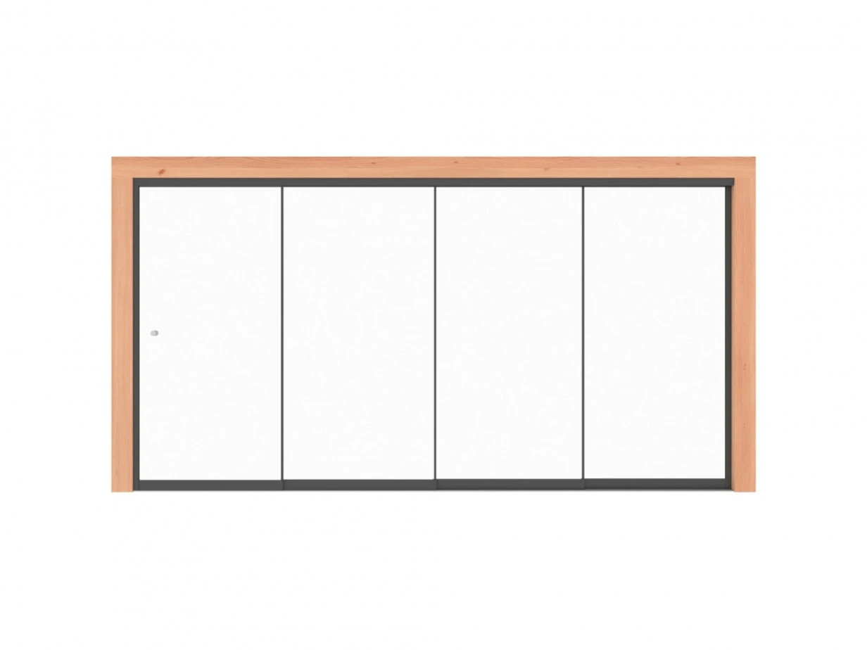 Glazen Schuifwand 350 x 240 cm 10 mm - 4-delig - Afbeelding 1